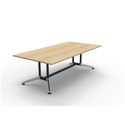 Typhoon Boardroom Table Dual Post 1PC Top Single Stage 2400W x 1200D x 750H